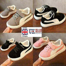 (EUR30, Black) Boys Girls Kids Trainers Shoes Infant Toddler Casual Shoes size