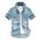 (XL, light blue) Men's Short Sleeve Denim Work Shirt 1