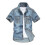 (XL, blue) Men's Short Sleeve Denim Work Shirt 1