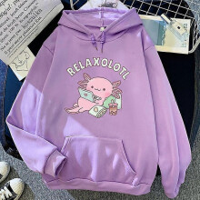 (XXL, purple) Cute Axolotl Playing Video Games Hoodie Cartoon Gamer Funny Print Sweatshirt Kids Clothes Boys Girl Clothing Y2k Winter Pullover