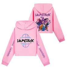 (150, pink) New Kpop Demon Hunters Hoodie Kids Huntrx Hoody Sweatshirt Pullover Jumper Top