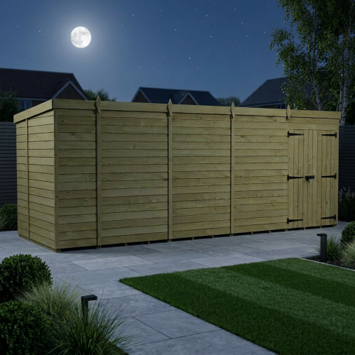 18 x 6 Pent Shed Tanalised (Double Door, No Windows) 2