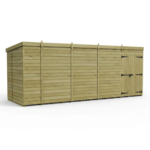 18 x 6 Pent Shed Tanalised (Double Door, No Windows) 1