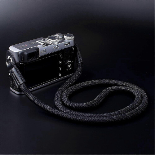 Alça para Câmera em Corda, Compatível com Câmeras DSLR, SLR e Sem Espelho, Ajustável e Confortável, Preta 2