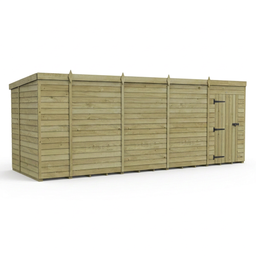 18 x 6 Pent Shed Tanalised (Single Door, No Windows) 1