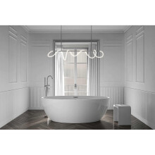 Freestanding bathtub in white acrylic - 175x100cm - with or without taps, Standing mixer tap: Without mixer tap, Siphon for freestanding bathtub: With
