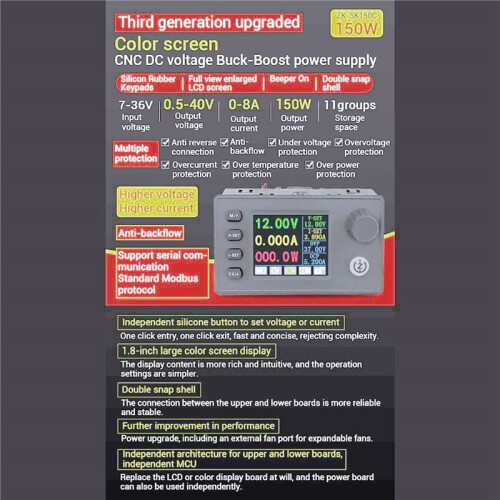 SK150C CNC  Regulated Power Supply Constant Voltage and Constant Current Step- and Step-Down Module 40V 8A 2