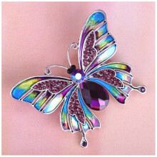 2X Vintage Jewelry Large Enamel Butterfly Corsage Lot Wedding Broach Insect Pin Broches