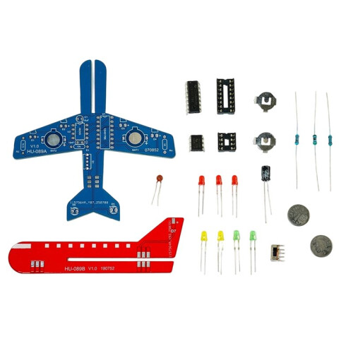 LED Flow Light Aircraft Model Kit DIY Electronic Kit DIY Electronic Welding Practice Kit Electronic Science Assembly Kit