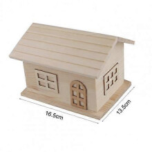 (2) House Shape Money Box No Burrs Wood Desk Saving Piggy Bank for Students