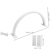 25W Desktop LED Light 3000K‑6500K Half Moon Shaped Adjust Brightness Eyelash Beauty Lamp White 100‑240V EU Plug