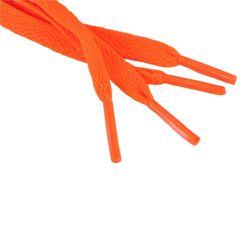 Trainers Replacement 8mm Wide Orange Flat String Shoelace Pair 1