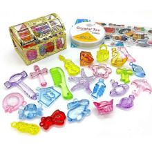 (60g gems) Plastic Gems Treasure Box Captain Pirate Party Pirate TreasureChest Child Organizer Chest Toy Gifts For Kid Birthday Play Decor