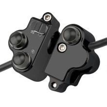 (All Black) 1'' 25mm Handlebar Switch Push Button Turn Signal Horn Start Kill Aluminum Switch Housing Metal Button Motorcycle Modified