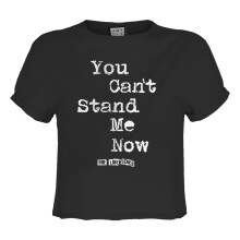 (S, Charcoal) Amplified Womens/Ladies Can't Stand Me Now The Libertines Crop Top