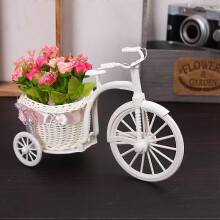 Bicycle Decoration Flower Basket, New Design Of Tricycle, Plastic White Vase, Flower Storage, Home, Wedding Party, Diy Decoration Flowerpot