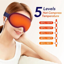 3D Eye Massager with Timer USB Electric Heating Eye Mask 5-Level Hot Compress Massager Sleep Shading Eye Fatigue Relief