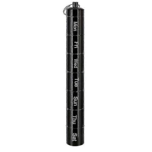 Black Metal Pill Box Organizer,7 Days Pill Organizer,waterproof Case