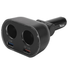Car Charger Splitter 120W QC 3.0 Dual USB 12/24V Sockets Splitter Power Adapter Fast Charging for Car Phone DashCam