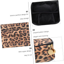 Leopard Print Cosmetic Bag Household Travel Toiletry Bag Multi-Function Travel Organizer