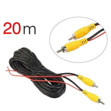 (20M) 6/10/15/20M Video Cable For Car Rear View Camera Universal RCA For Connecting Reverse Camera With Car Multimedia Monitor