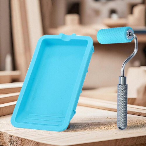 Silicone Glue Roller with Tray 48mmX20mm Roller Handle 1