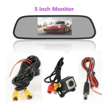 5 inch TFT LCD HD800*480 screen Car Monitor Mirror Reversing Parking Monitor with 2 video input, Rearview camera optional