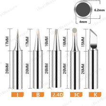 (Set C -5PCS) 1/5pcs 900M-T Pure Copper Soldering Iron Tip Lead-free Solder Tips Welding Head BGA Soldering Tools Branding Iron