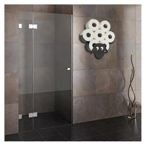 Wall Mounted Toilet Paper Holder - Sheep Design - Black 2