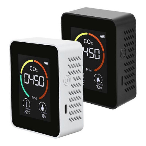 (Black) Formaldehyde CO2 Meter with  LED Digital Display LCD Screen Chargable Portable 1