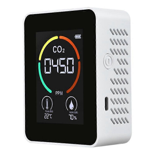 (Black) Formaldehyde CO2 Meter with  LED Digital Display LCD Screen Chargable Portable 2