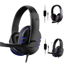 Happy date Over-Ear Gaming Headset with HD Microphone, Black & Red