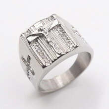 (15, Silver) Luxury Jewelry Retro Punk Jesus Cross Ring