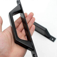 Wooden Sliding Door Handle - Carbon Steel Barn Door Handle 19.6 cm, Matte Black, Easy Installation, Versatile Use