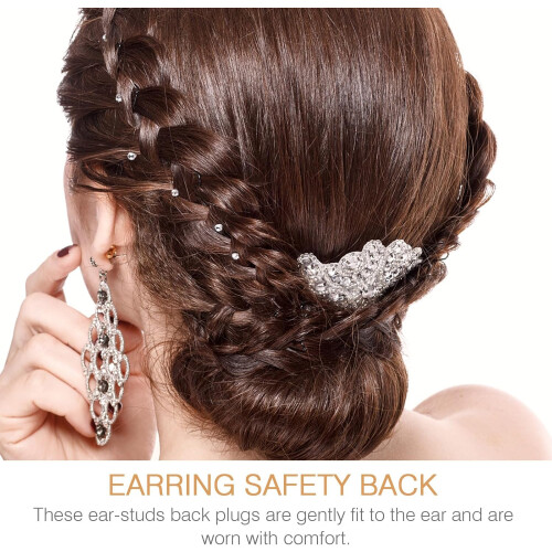 2 Boxes DIY Disc Earring Backs with Pad Alloy Butterfly Safety Ear Stoppers