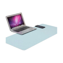 Double-sided Waterproof Portable Faux Leather Mouse Pad Desktop Mat Table Cover - 90cm x 43cm Sky Blue