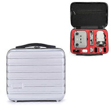 (Silver *Red Liner) ls-S004 Portable Waterproof Drone Handbag Storage Bag for DJI Mavic Mini 2