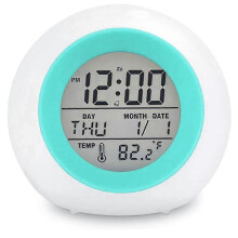 Bran Kids Digital Alarm Clock with 7 Color Night Light, Snooze, Temperature Display - Safe & Stylish for Kids