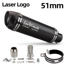 LeoVince Universal Motorcycle Exhaust Muffler 51mm Interface with DB Killer for Z1000 GSR600 FZ6N R1 CBR600RR NMAX