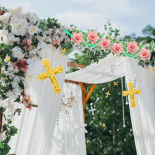 Cross Confetti Table Decorations for Wedding and Church Ceremony
