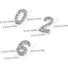 32 Pcs Dazzling Rhinestones for Nails Metal Nail Charms Numbers for Holiday Gathering
