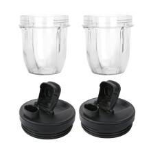 2 Pack 12 Oz Cup Replacement Parts Compatible for Nutri Auto-IQ Blenders 426KKU450 with Cover Lid