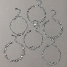 HuaTang Bohemian Rhombus Bracelet Set for Women Romantic Love Silver Color Alloy Bangle Female Wedding Jewelry Accessories 19887