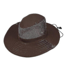 (One Size, Coffee) Leaf Camouflage Breathable Mesh Fishing Hat Outdoor Hiking Camping Travel Sunshade Headgear UV Protection Sunhat for Men Women