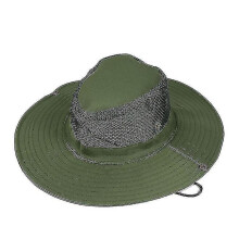 (One Size, Army Green) Leaf Camouflage Breathable Mesh Fishing Hat Outdoor Hiking Camping Travel Sunshade Headgear UV Protection Sunhat for Men Women