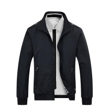 (XL, Black) Spring Autumn Casual Solid Fashion Slim Bomber Jacket Men Overcoat Ne