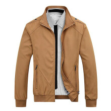(4XL, Khaki) Spring Autumn Casual Solid Fashion Slim Bomber Jacket Men Overcoat Ne