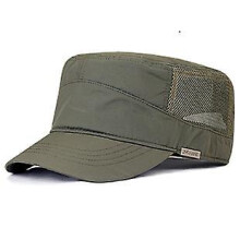 (55 60cm, Army Green) Winter Big Head Man Large Size Fleece Army Flat Cap Men Summer Polyest