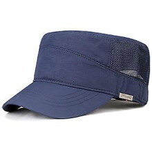 (55 60cm, Sky Blue) Winter Big Head Man Large Size Fleece Army Flat Cap Men Summer Polyest