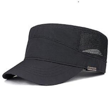 (55 60cm, Black) Winter Big Head Man Large Size Fleece Army Flat Cap Men Summer Polyest